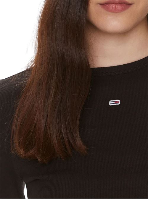 T-shirt nera in cotone Tommy Jeans | DW0DW17387BDS